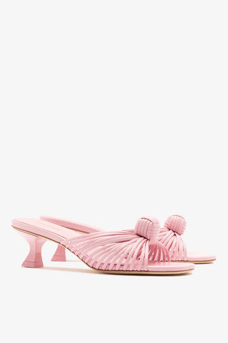 Mule Valerie Couro Rosa Mule Larroudé