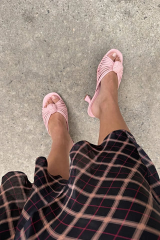 Mule Valerie Couro Rosa Mule Larroudé