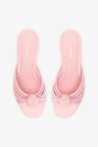 Mule Valerie Couro Rosa Mule Larroudé