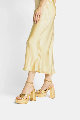 Sandália Plataforma Dolly X Espelhado Dourado Sandal Larroudé