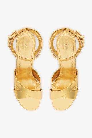 Sandália Plataforma Dolly X Espelhado Dourado Sandal Larroudé