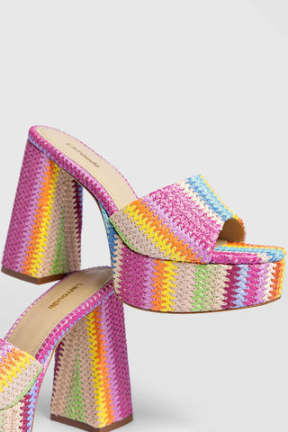 Mule Dolly Ráfia Multicor Mule Larroudé