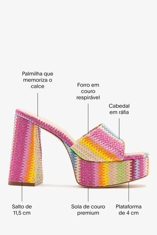 Mule Dolly Ráfia Multicor Mule Larroudé