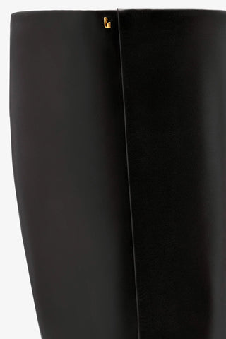 Bota Kate Mid Couro Preto Boot Larroudé