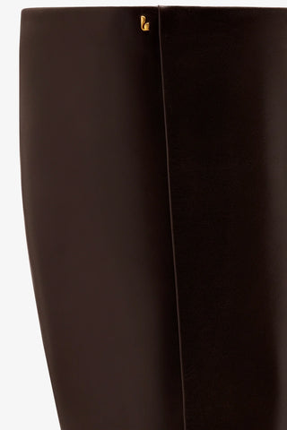 Bota Kate Mid Couro Marrom Boot Larroudé