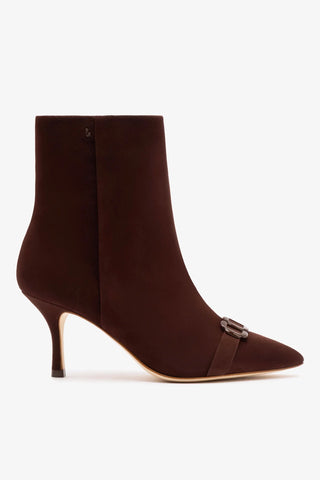 Bota Kate Mini Camurça Marrom Boot Larroudé