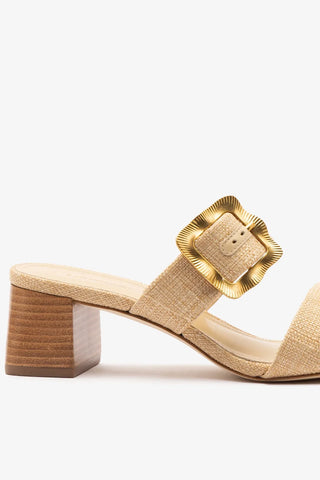 Mule Maria Ráfia Bege Sandal Larroudé