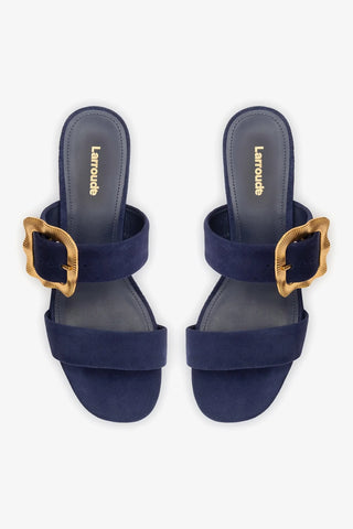 Mule Maria Camurça Azul Sandal Larroudé
