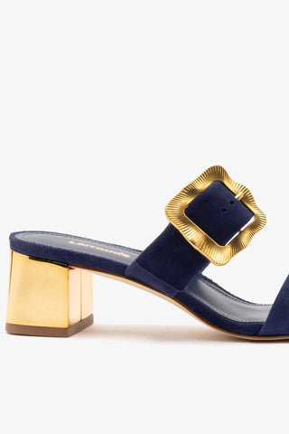 Mule Maria Camurça Azul Sandal Larroudé