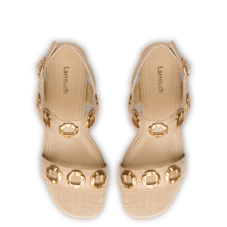 Sandália Milan Ráfia Bege