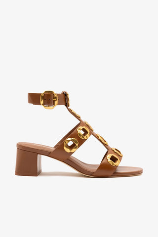 Sandália Gladiadora Milan Couro Caramelo Sandal Larroudé