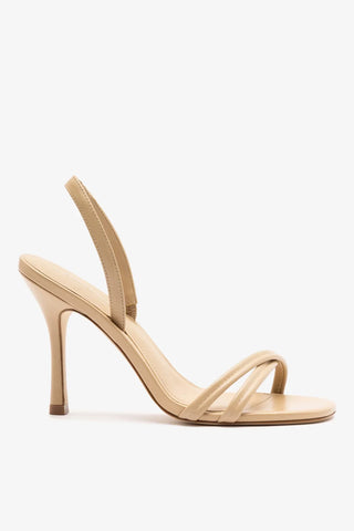 Sandália Annie Couro Bege Sandal Larroudé