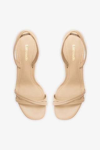 Sandália Annie Couro Bege Sandal Larroudé