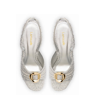 Mayfair Sandal In Silver Lurex