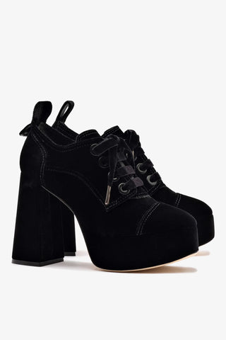 Bota Plataforma Eleonor Veludo Preto Boot Larroudé