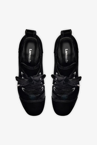 Bota Plataforma Eleonor Veludo Preto Boot Larroudé