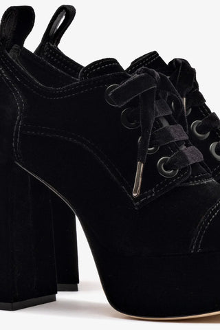 Bota Plataforma Eleonor Veludo Preto Boot Larroudé