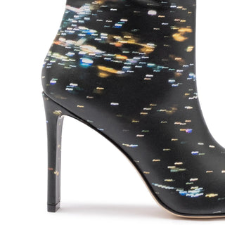 Larroudé x Libertine: Bota Couro Estampado Preto