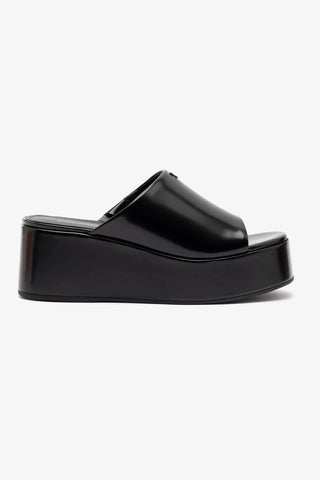 Mule Charli Box Couro Preto Sandal Larroudé