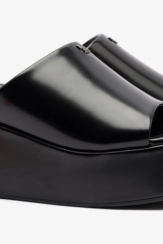 Mule Charli Box Couro Preto Sandal Larroudé