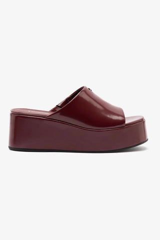Mule Charli Box Couro Bordô Sandal Larroudé