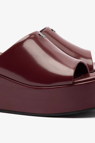 Mule Charli Box Couro Bordô Sandal Larroudé