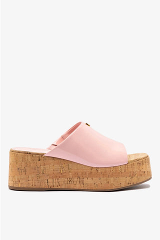 Mule Charli Couro Verniz Rosa Sandal Larroudé