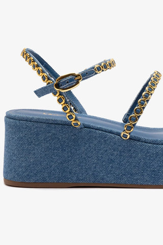Flatform Gio Milanina Jeans Azul Sandal Larroudé