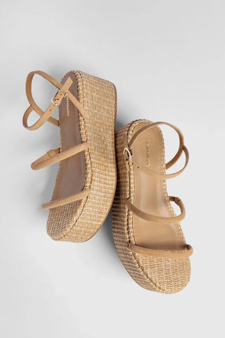 Flatform Gio Camurça Caramelo Flatform Larroudé