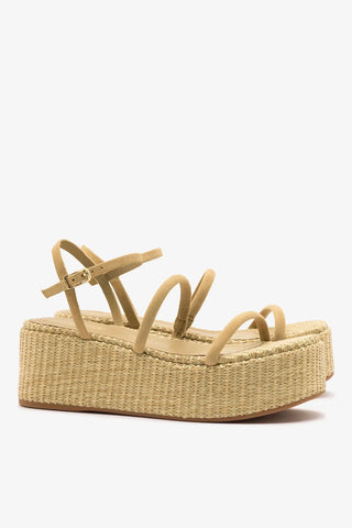Flatform Gio Camurça Caramelo Flatform Larroudé