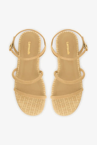 Flatform Gio Camurça Caramelo Flatform Larroudé