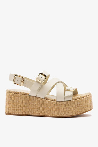 Flatform Patti Couro Off White Sandal Larroudé