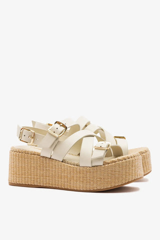 Flatform Patti Couro Off White Sandal Larroudé