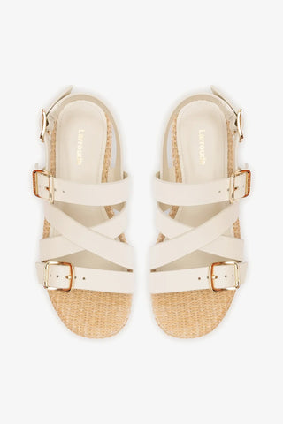 Flatform Patti Couro Off White Sandal Larroudé