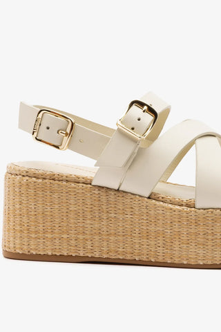 Flatform Patti Couro Off White Sandal Larroudé