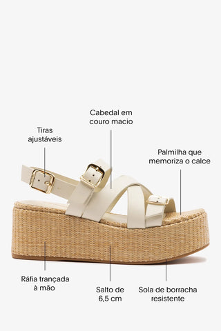 Flatform Patti Couro Off White Sandal Larroudé