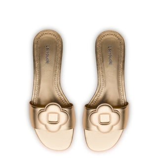Flat Flora Couro Dourado