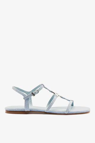 Sandália Flat Hana Jeans Azul Flat Sandal Larroudé