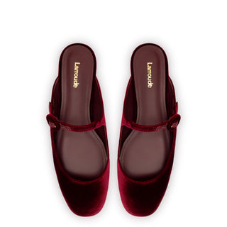 Blair Flat Mule In Wine Velvet