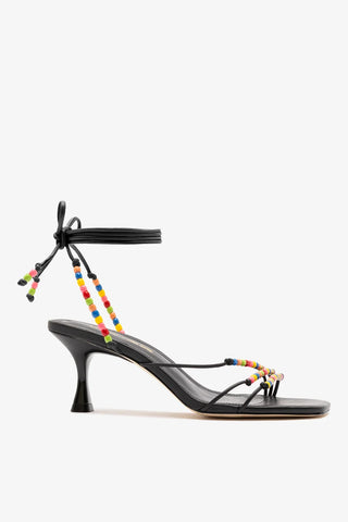 Larroudé x Ciao Lucia: Sandália Eloisa Couro Preto Sandal Larroudé x Ciao Lucia