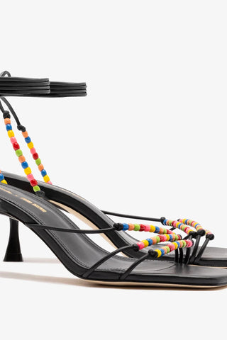 Larroudé x Ciao Lucia: Sandália Eloisa Couro Preto Sandal Larroudé x Ciao Lucia