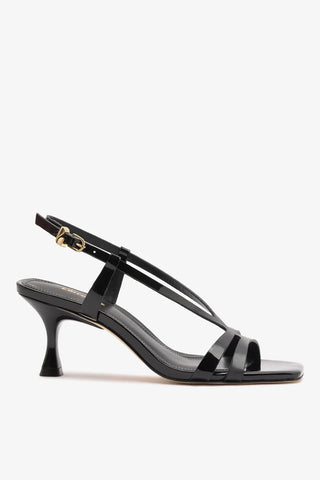 Sandália Daphne Couro Verniz Preto Sandal Larroudé