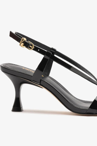 Sandália Daphne Couro Verniz Preto Sandal Larroudé