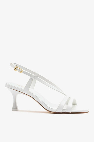 Sandália Daphne Couro Verniz Branco Sandal Larroudé