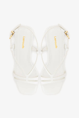Sandália Daphne Couro Verniz Branco Sandal Larroudé
