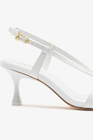 Sandália Daphne Couro Verniz Branco Sandal Larroudé