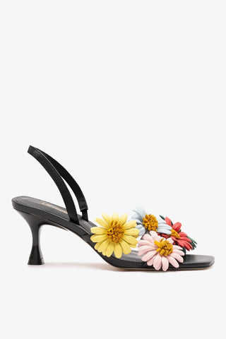 Sandália Fiore Couro Preto Sandal Larroudé