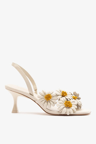 Sandália Fiore Couro Off White Sandal Larroudé