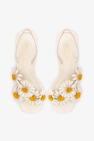 Sandália Fiore Couro Off White Sandal Larroudé