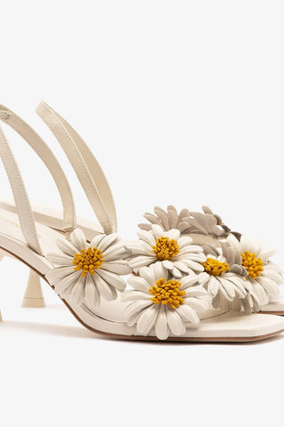 Sandália Fiore Couro Off White Sandal Larroudé